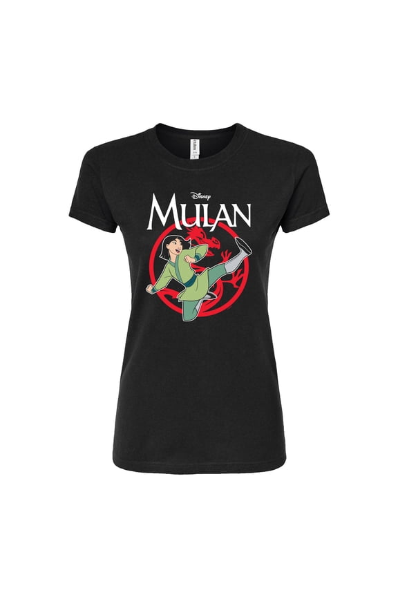 Mulan - Dragon Warrior Karate Kick - Juniors Fitted Graphic T-Shirt