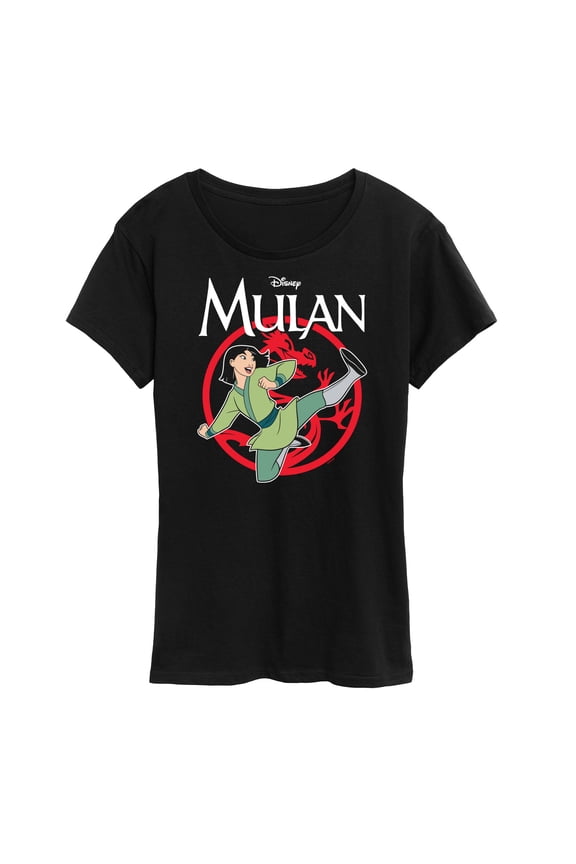 Mulan - Dragon Warrior Karate Kick - Women's Short Sleeve Graphic T-Shirt