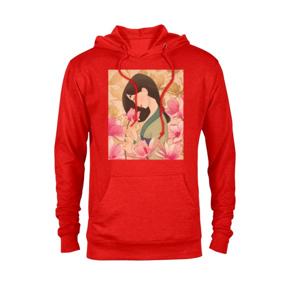 Disney Mulan Floral T-Shirt - Pullover Hoodie for Adults - Customized-Red Heather