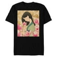 thumbnail image 1 of Disney Mulan Floral T-Shirt- Short Sleeve Blended T-Shirt for Adults - Customized-Black, 1 of 5
