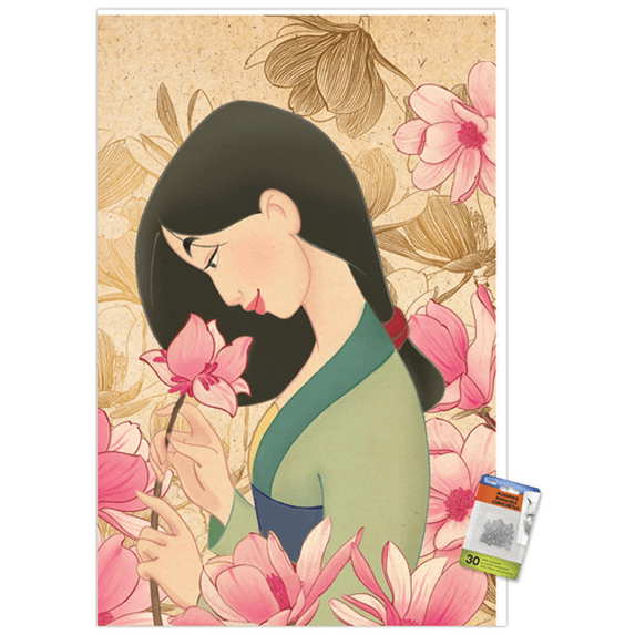 Disney Mulan - Flower Wall Poster with Push Pins, 22.375" x 34"