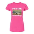 thumbnail image 1 of Disney Mulan - I'm Fine, This Is Fine - Juniors Fitted Graphic T-Shirt, 1 of 5