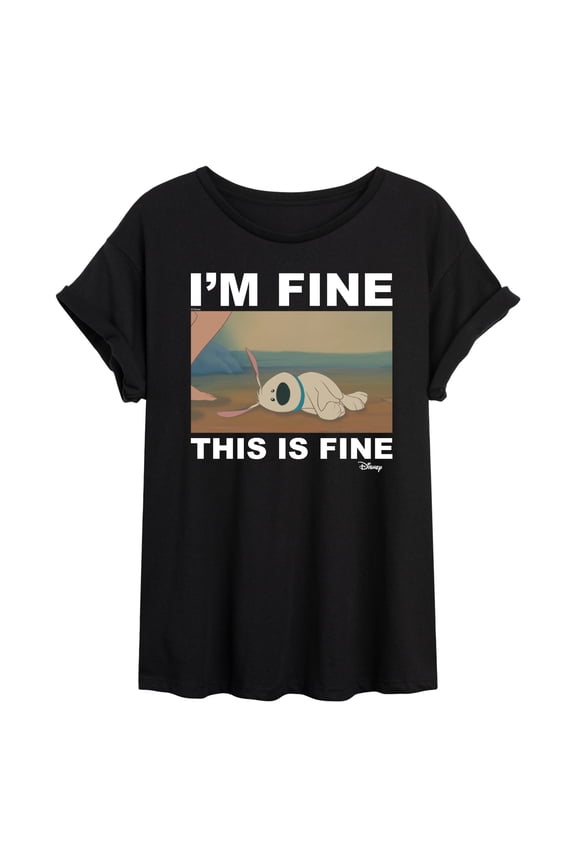 - I'm Fine, This Is Fine Oversized Graphic T-Shirt