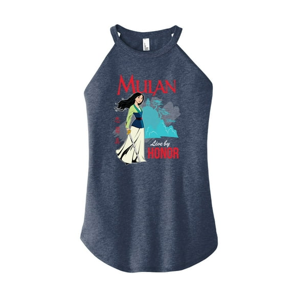 Disney Mulan - Live By Honor - Juniors High Neck Tank Top