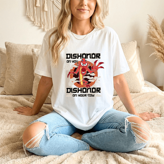 Disney Mulan Mushu Dishonor On Your Cow T-Shirt Disneyland Family Matching All Size S-5XL