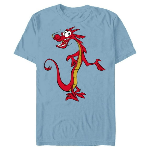 Disney Mulan Mushu Dragon T-Shirt- Short Sleeve Blended T-Shirt for Adults - Customized-Ocean Blue