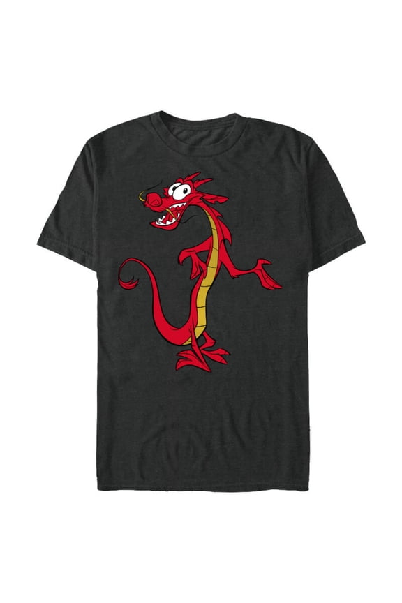 Mulan Mushu Dragon T-Shirt- Short Sleeve Blended T-Shirt for Adults - Customized-Dark Heather