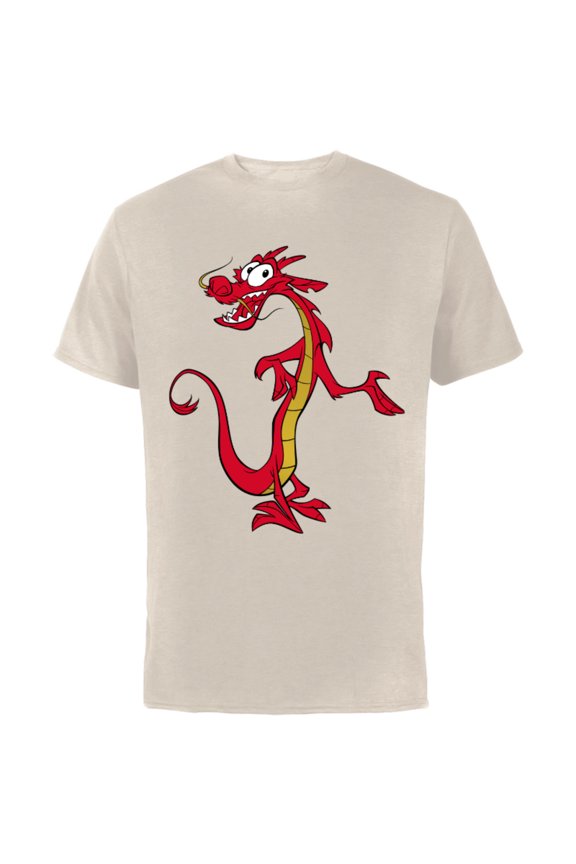Mulan Mushu Dragon T-Shirt - Short Sleeve Cotton T-Shirt for Adults - Customized-Natural