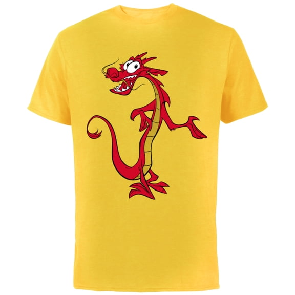 Disney Mulan Mushu Dragon T-Shirt - Short Sleeve Cotton T-Shirt for Adults - Customized-Yellow