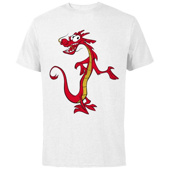 Disney Mulan Mushu Dragon T-Shirt - Short Sleeve Cotton T-Shirt for Adults - Customized-White