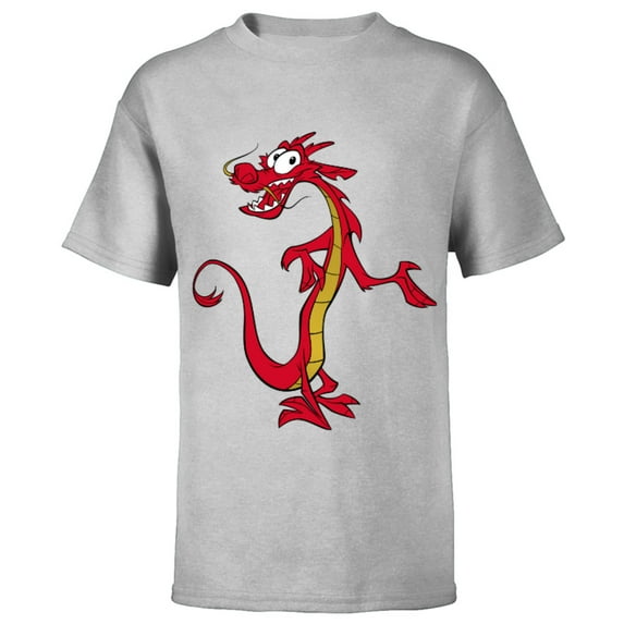 Disney Mulan Mushu Dragon T-Shirt - Short Sleeve T-Shirt for Kids - Customized-Athletic Heather