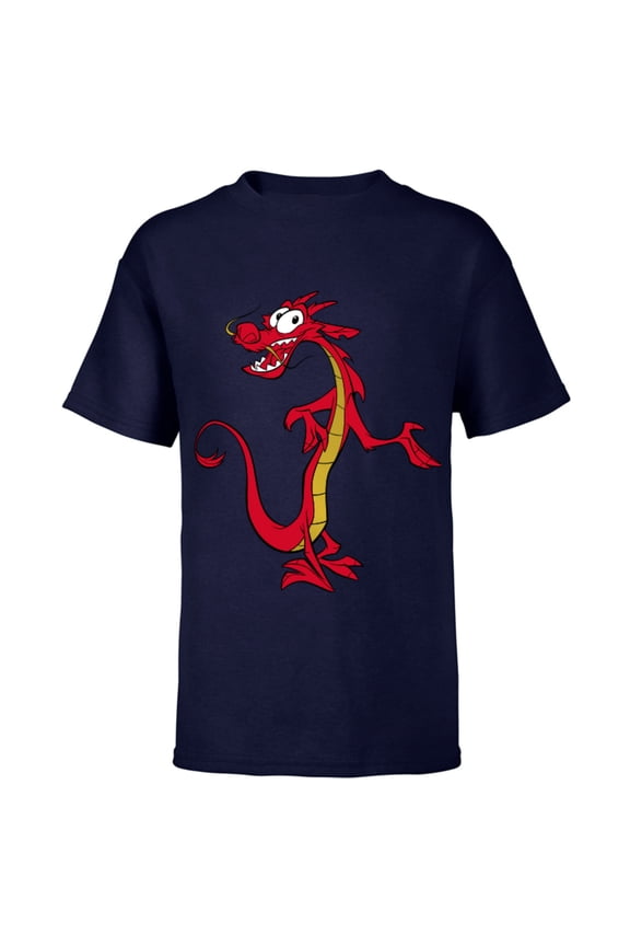Mulan Mushu Dragon T-Shirt - Short Sleeve T-Shirt for Kids - Customized-Athletic Navy