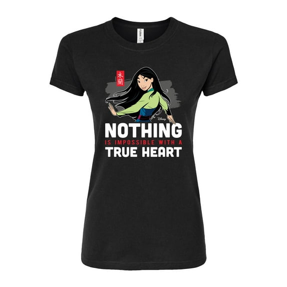 Disney Mulan - Nothing Is Impossible With A True Heart - Juniors Fitted Graphic T-Shirt