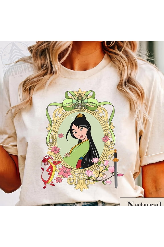 Disney Mulan Princess Mirror Coquette Bow Shirt Disney Mulan Princess T-shirt Birthday Gif