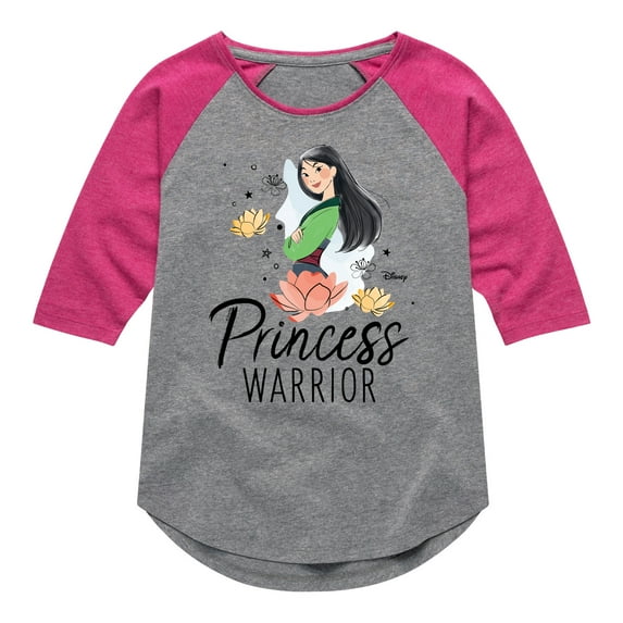 Disney - Mulan Princess Warrior - Toddler & Youth Girls Raglan Graphic T-Shirt