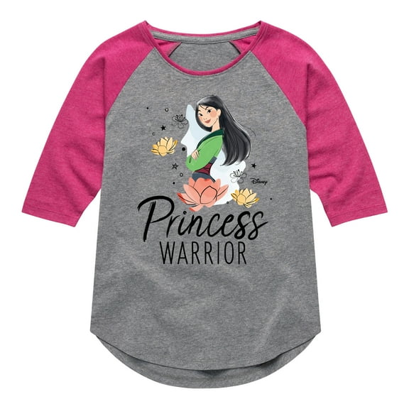 Disney - Mulan Princess Warrior - Toddler & Youth Girls Raglan Graphic T-Shirt