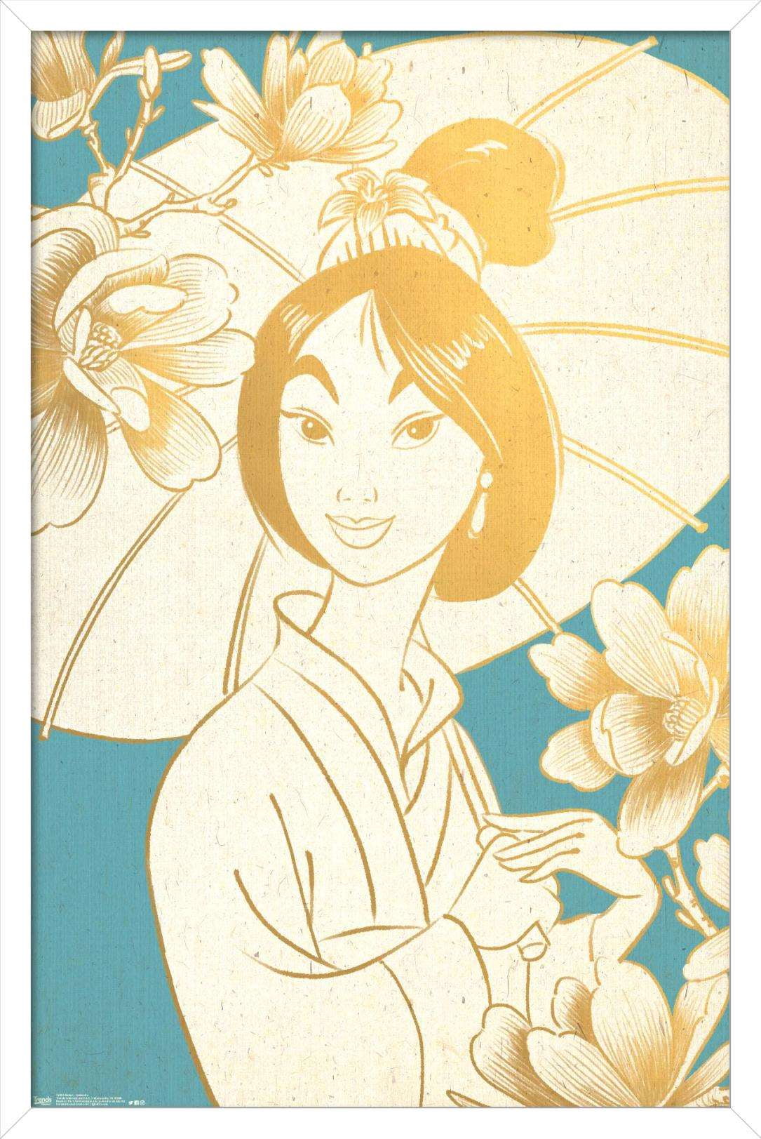 Disney Mulan - Umbrella Wall Poster, 14.725" x 22.375", Framed