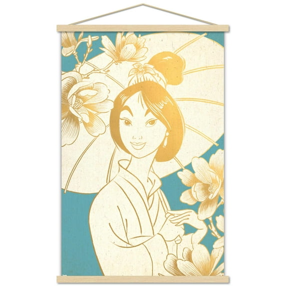 Disney Mulan - Umbrella Wall Poster with Wooden Magnetic Frame, 22.375" x 34"