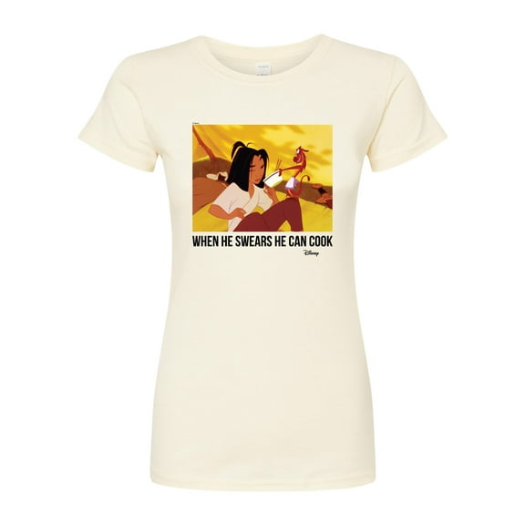 Disney Mulan - When He Says He Can Cook - Juniors Fitted Graphic T-Shirt