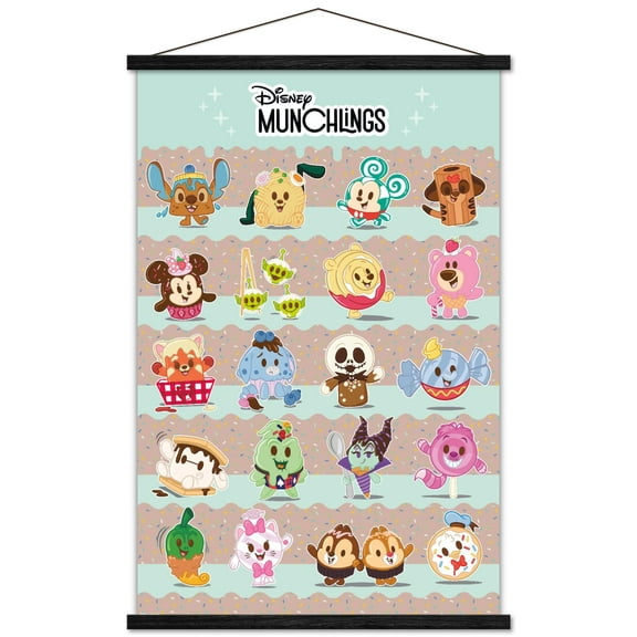 Disney Munchlings - Grid Wall Poster with Magnetic Frame, 22.375" x 34"