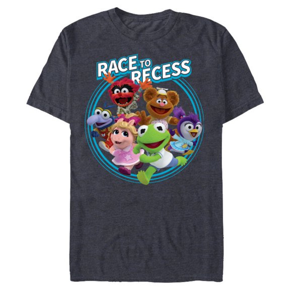 Disney Muppet Babies Race to Recess - Short Sleeve Blended T-Shirt for Adults -Customized-Navy Heather