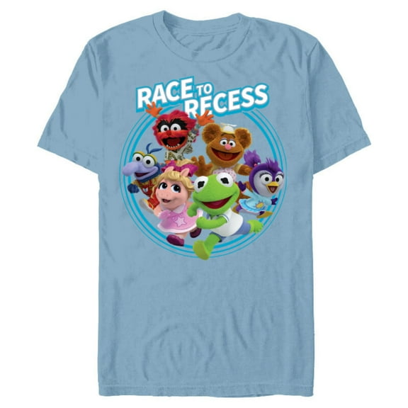 Disney Muppet Babies Race to Recess - Short Sleeve Blended T-Shirt for Adults -Customized-Ocean Blue