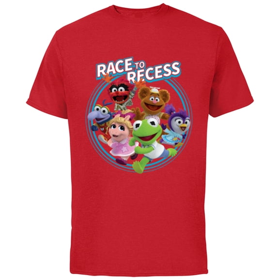 Disney Muppet Babies Race to Recess - Short Sleeve Cotton T-Shirt for Adults -Customized-Red