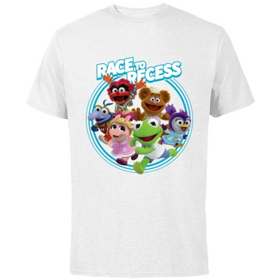 Disney Muppet Babies Race to Recess - Short Sleeve Cotton T-Shirt for Adults -Customized-White