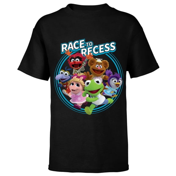 Disney Muppet Babies Race to Recess - Short Sleeve T-Shirt for Kids -Customized-Black
