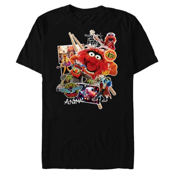 Disney Muppets Animal Dr. Teeth and the Electric Mayhem - Short Sleeve Blended T-Shirt for Adults- Customized-Black