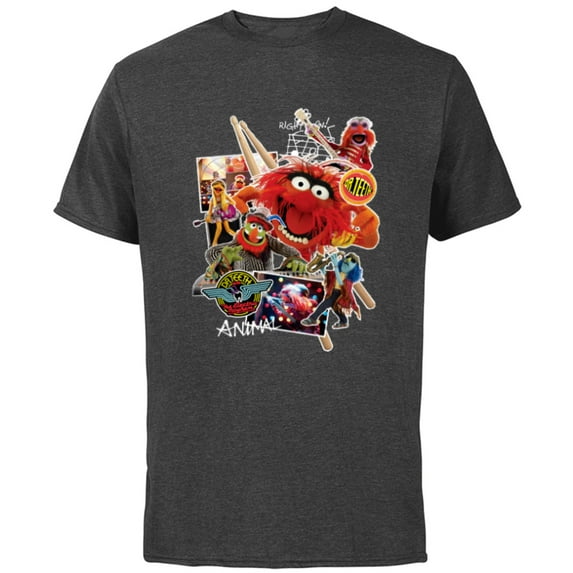 Disney Muppets Animal Dr. Teeth and the Electric Mayhem - Short Sleeve Cotton T-Shirt for Adults- Customized-Charcoal