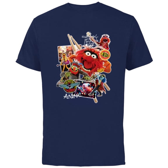 Disney Muppets Animal Dr. Teeth and the Electric Mayhem - Short Sleeve Cotton T-Shirt for Adults- Customized-Navy