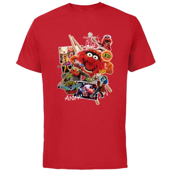 Disney Muppets Animal Dr. Teeth and the Electric Mayhem - Short Sleeve Cotton T-Shirt for Adults- Customized-Red