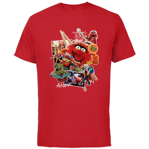 Disney Muppets Animal Dr. Teeth and the Electric Mayhem - Short Sleeve Cotton T-Shirt for Adults- Customized-Red