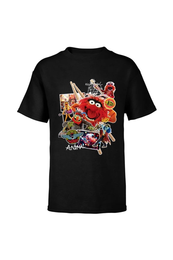 Muppets Animal Dr. Teeth and the Electric Mayhem  - Short Sleeve T-Shirt for Kids- Customized-Black