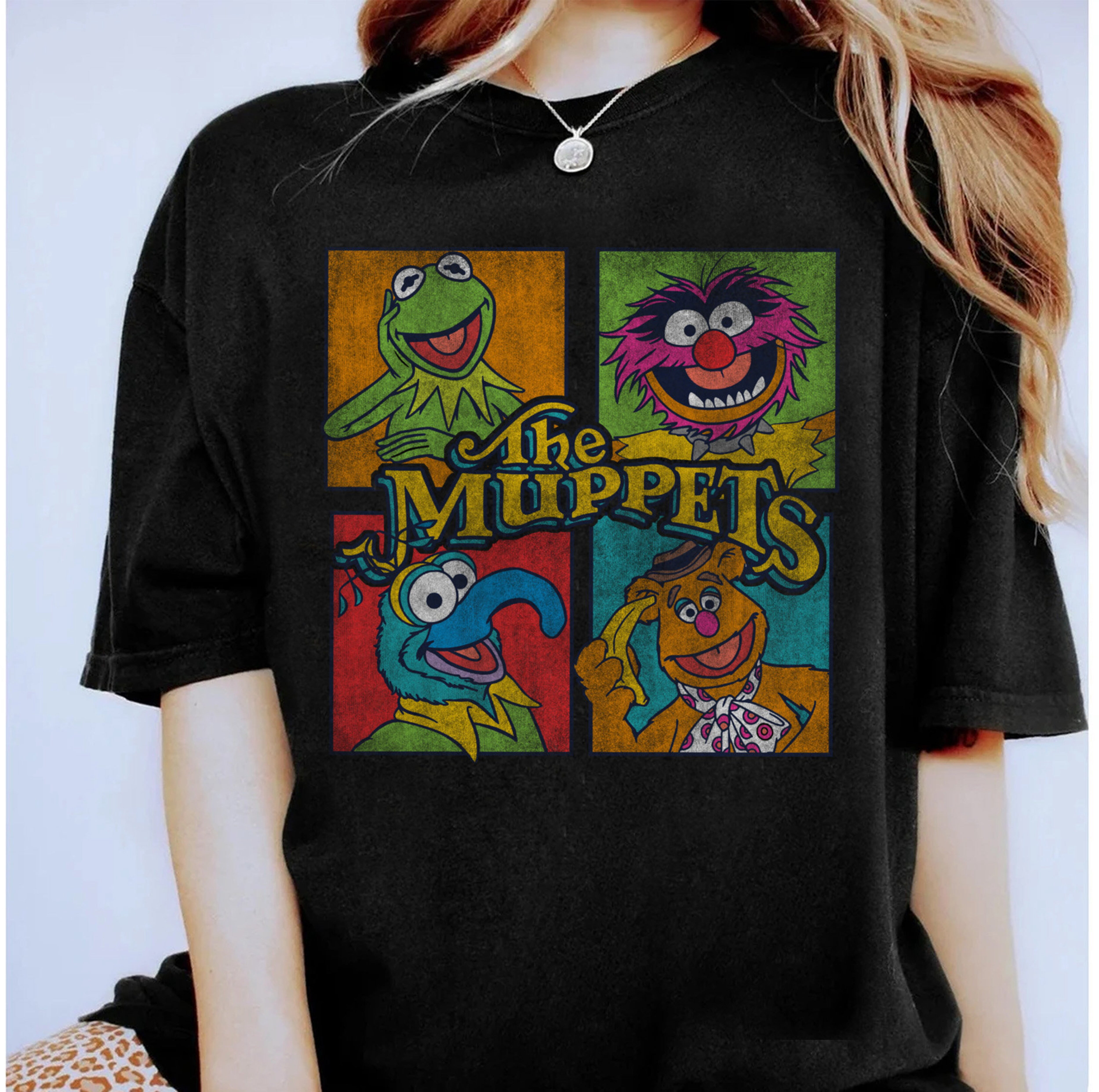 Disney Muppets Group Shot Box Up Shirt, Kermit Fozzie Gonzo Animal ...