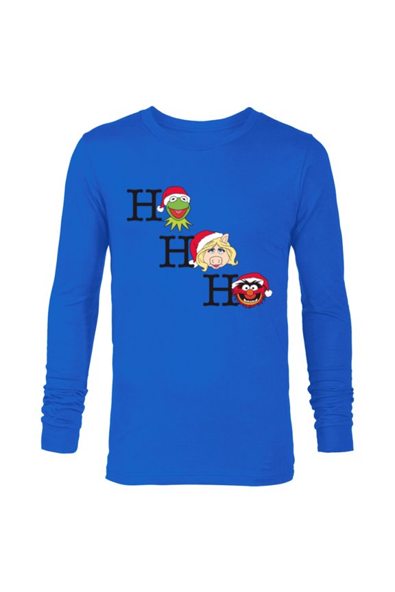 Muppets Kermit Miss Piggy and Animal Holiday - Long Sleeve T-Shirt for Men -Customized-Royal