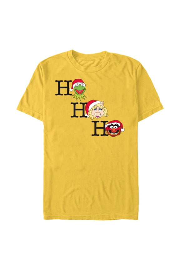 Muppets Kermit Miss Piggy and Animal Holiday - Short Sleeve Blended T-Shirt for Adults -Customized-Yellow