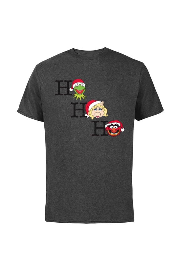 Muppets Kermit Miss Piggy and Animal Holiday - Short Sleeve Cotton T-Shirt for Adults -Customized-Charcoal