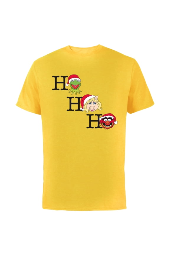Muppets Kermit Miss Piggy and Animal Holiday - Short Sleeve Cotton T-Shirt for Adults -Customized-Yellow