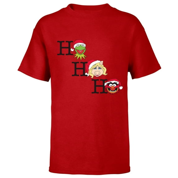 Disney Muppets Kermit Miss Piggy and Animal Holiday - Short Sleeve T-Shirt for Kids -Customized-Red