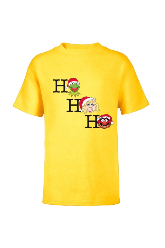 Muppets Kermit Miss Piggy and Animal Holiday - Short Sleeve T-Shirt for Kids -Customized-Yellow