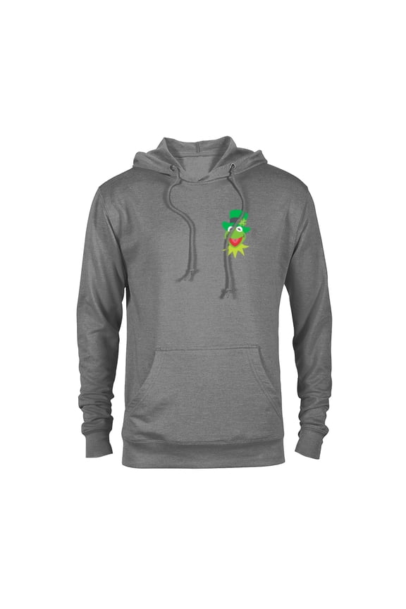 Disney Muppets Kermit the Frog in Top Hat St Patrick’s Day - Pullover Hoodie for Adults - Customized-Athletic Heather