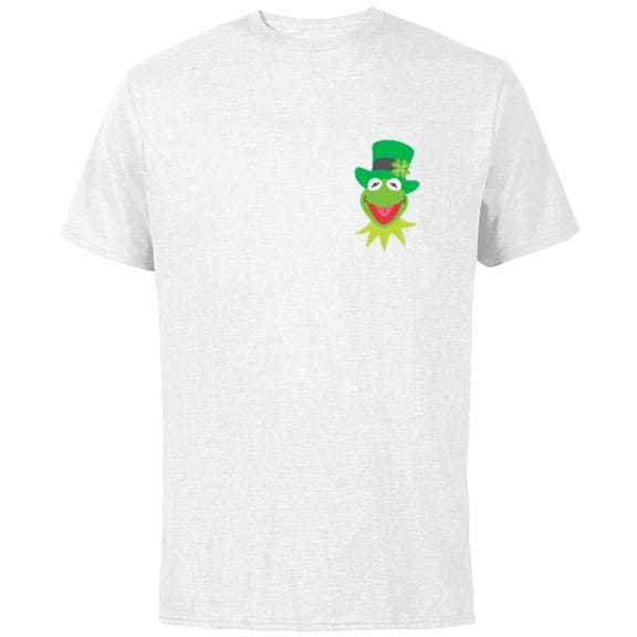 Disney Muppets Kermit the Frog in Top Hat St Patrick’s Day - Short Sleeve Cotton T-Shirt for Adults - Customized-White
