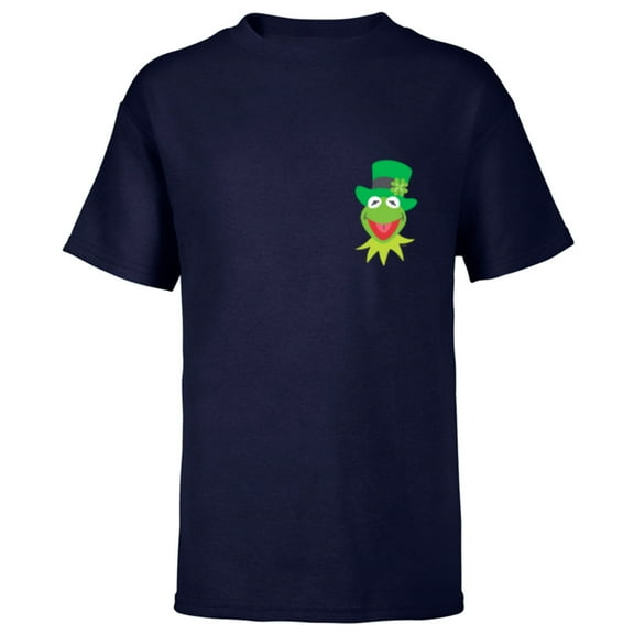Disney Muppets Kermit the Frog in Top Hat St Patrick’s Day - Short Sleeve T-Shirt for Kids - Customized-Navy
