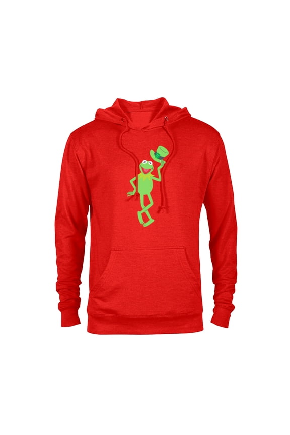 Disney Muppets Kermit the Frog with Top Hat St Patrick’s Day - Pullover Hoodie for Adults - Customized-Red