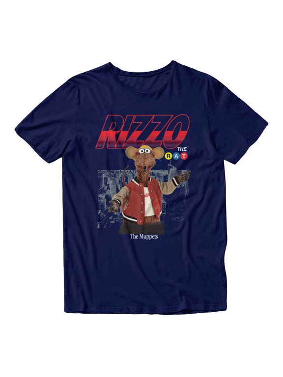 Muppets Men's Rizzo The Rat City Drop T-Shirt (Iris Navy, S-XXXL)