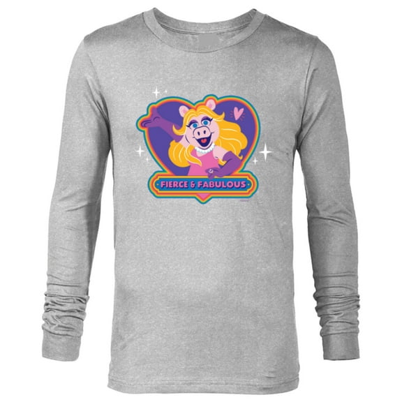 Disney Muppets Pride Miss Piggy Fierce & Fabulous Rainbow - Long Sleeve T-Shirt for Men - Customized-Athletic Heather