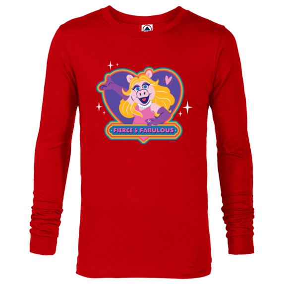 Disney Muppets Pride Miss Piggy Fierce & Fabulous Rainbow - Long Sleeve T-Shirt for Men - Customized-New Red