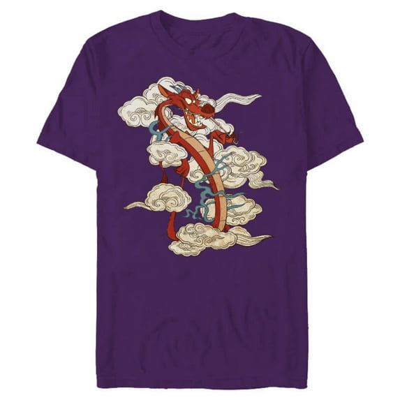 Disney Mushu T-Shirt- Short Sleeve Blended T-Shirt for Adults - Customized-Purple
